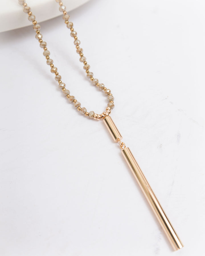 SM Long Beaded Necklace with Rod