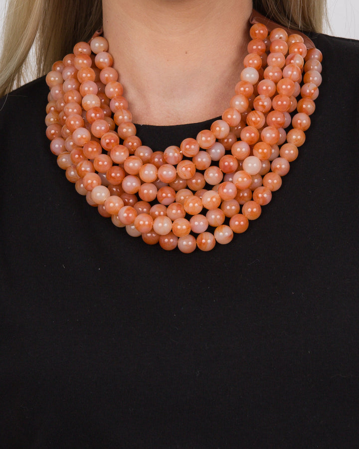 Agate Magnetic Necklace Lt Brown