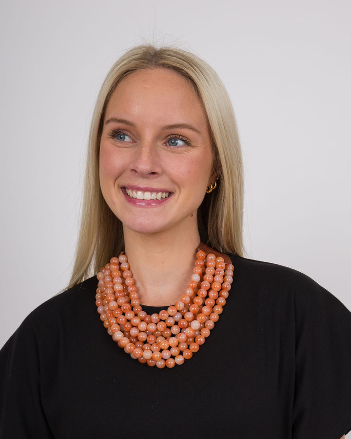 Agate Magnetic Necklace Lt Brown