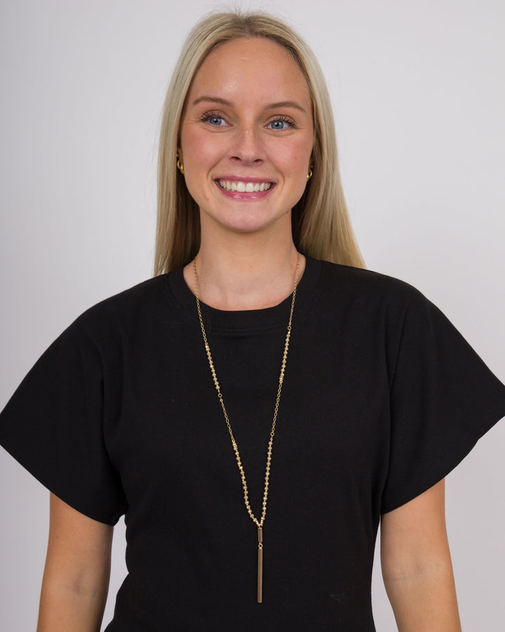 SM Long Beaded Necklace with Rod