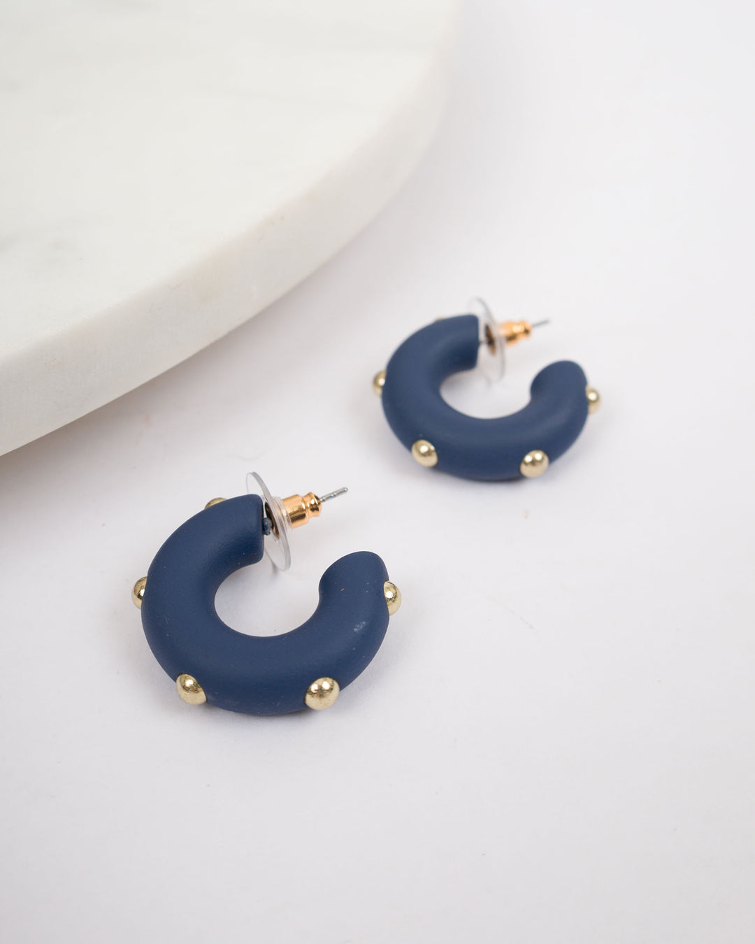 Small Candace Earrings - Navy
