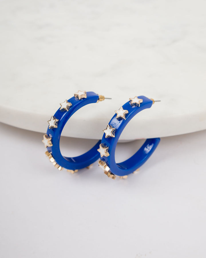 Star Game Day Earrings-GAMEDAY Blue