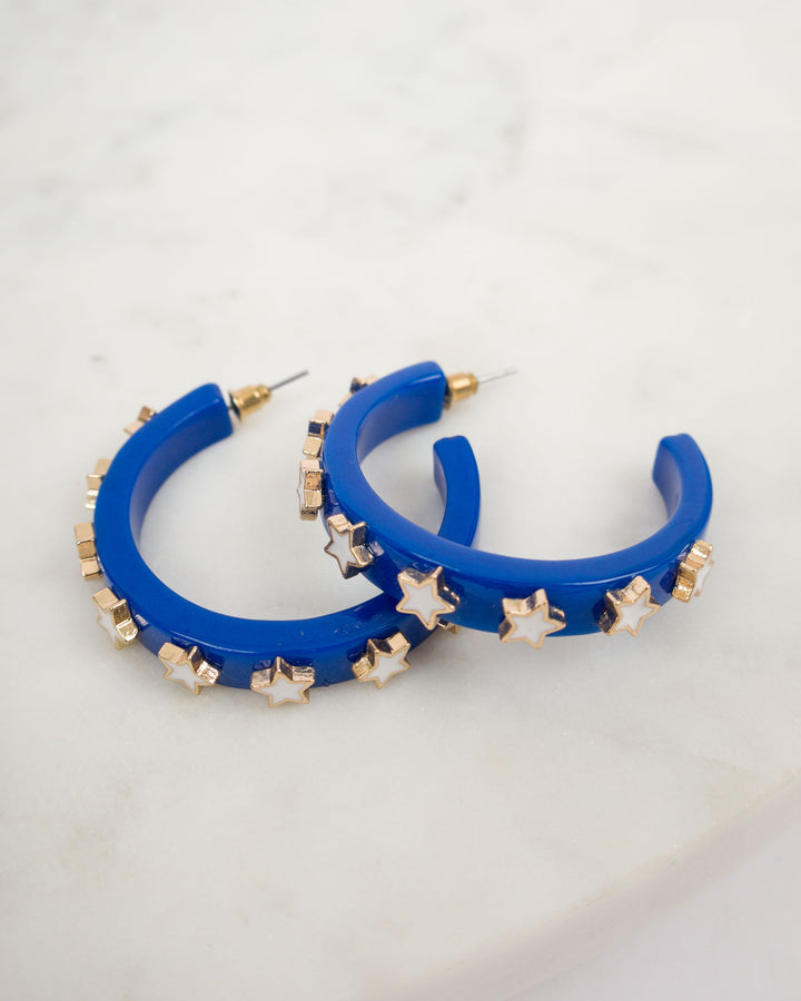 Star Game Day Earrings-GAMEDAY Blue