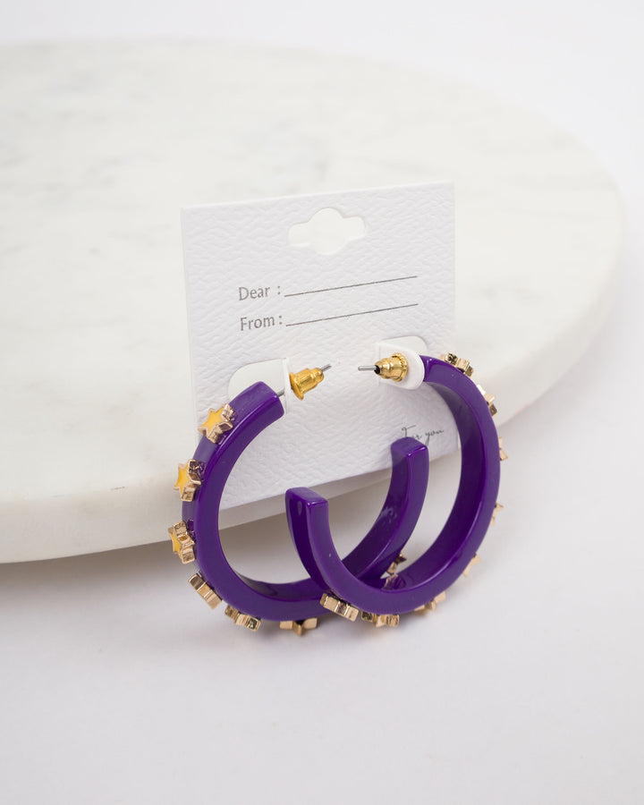 Star Gameday Earrings - Purple