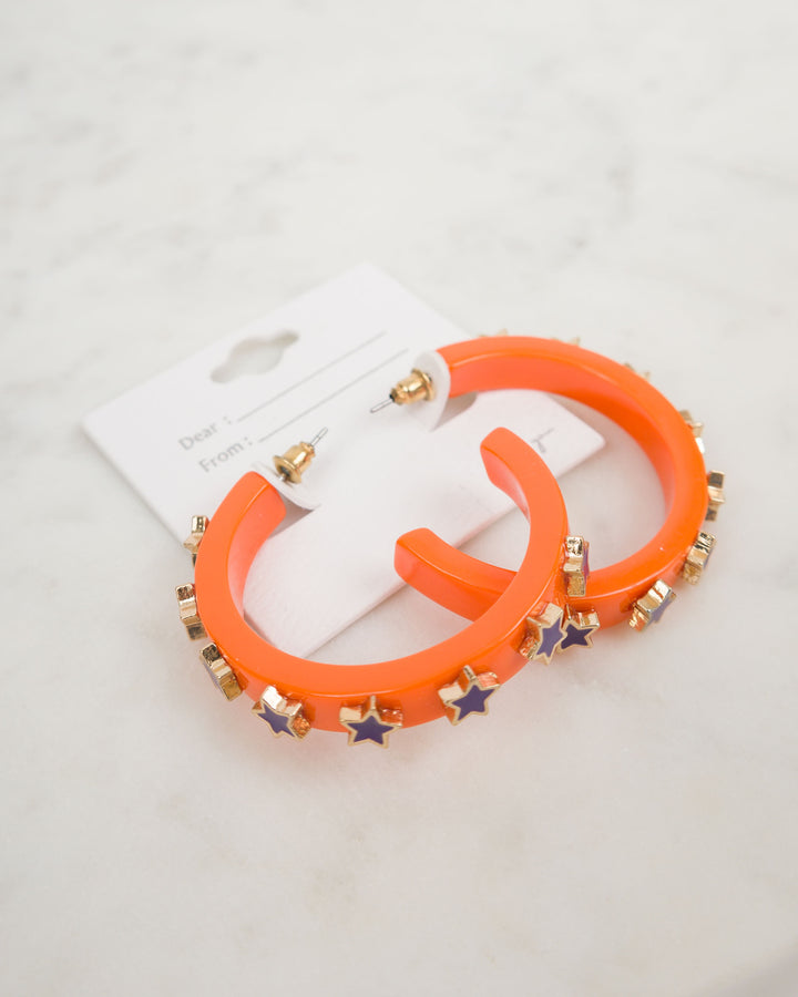 Star Gameday Earrings - Orange