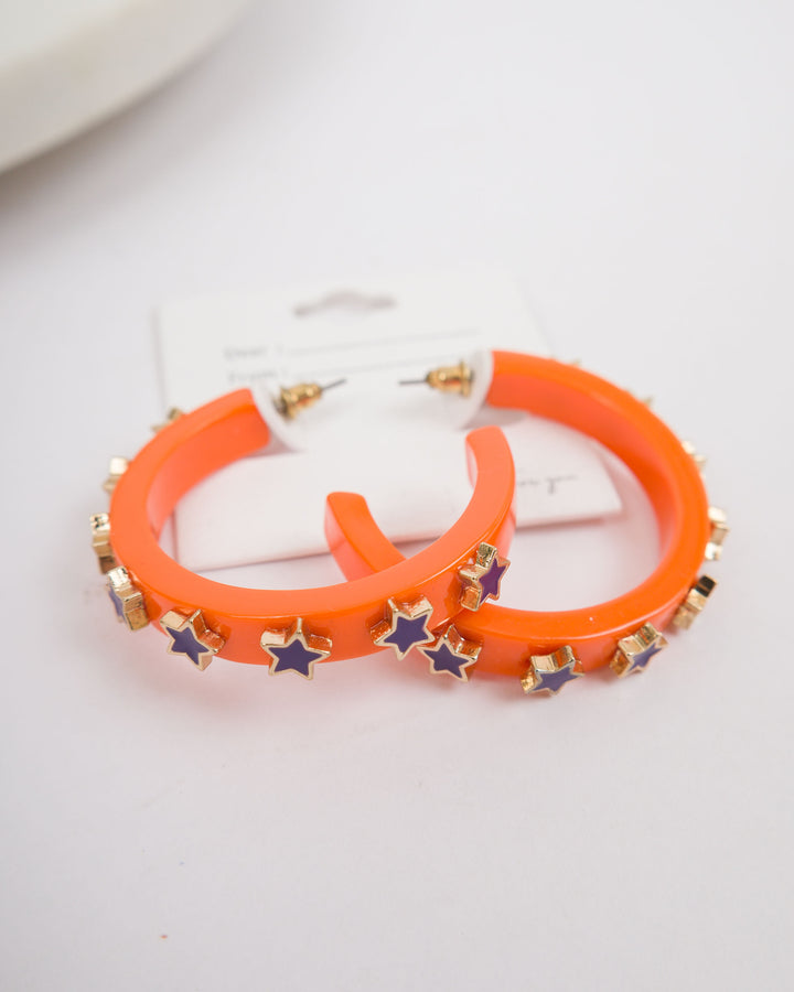 Star Gameday Earrings - Orange