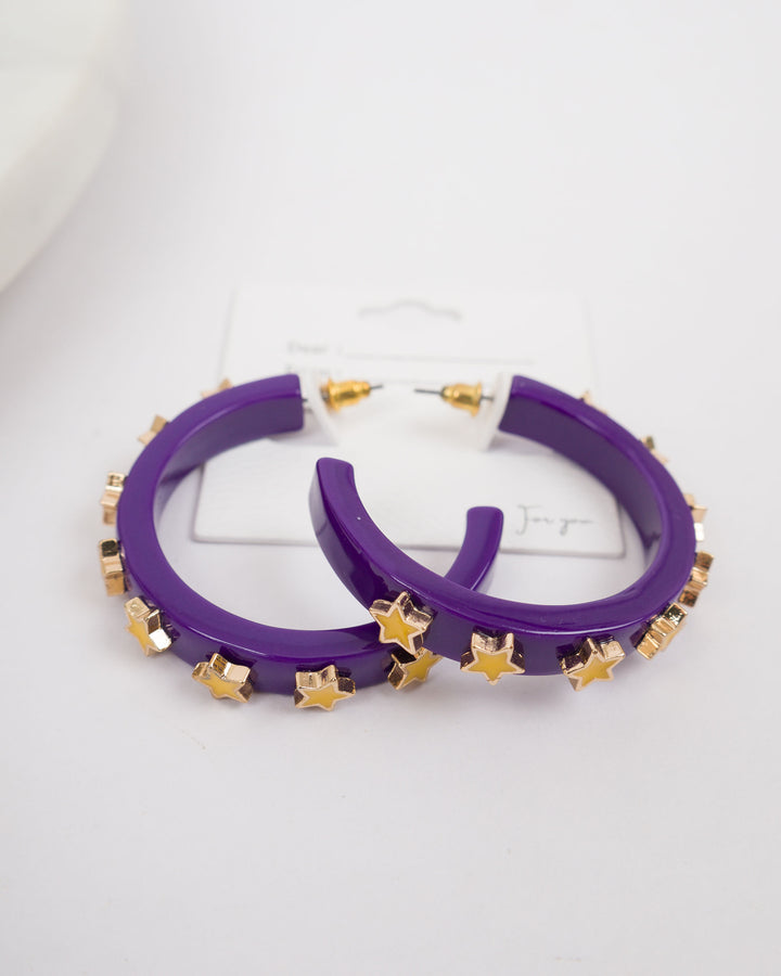 Star Gameday Earrings - Purple
