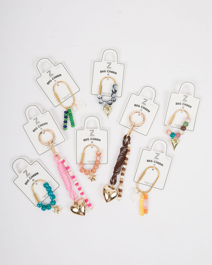 Purse Bag Small Heart Charm - Multi Color