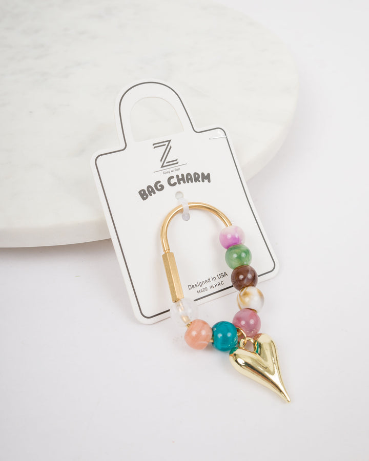 Purse Bag Small Heart Charm - Multi Color