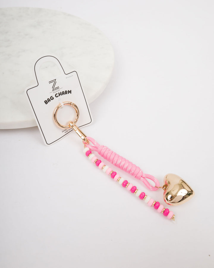 Purse Bag Heart Charm - Pink
