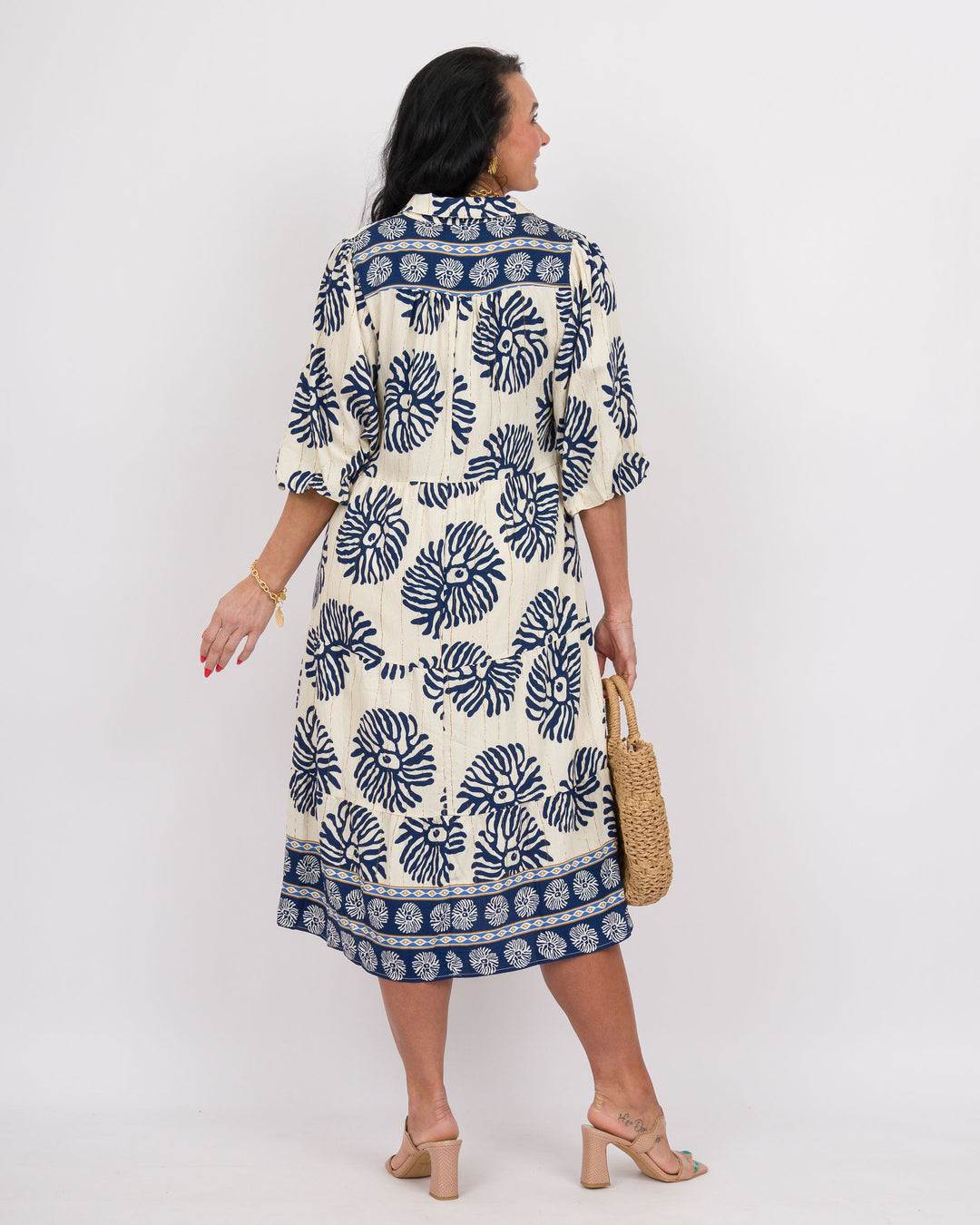 Maude Navy Midi Dress Navy