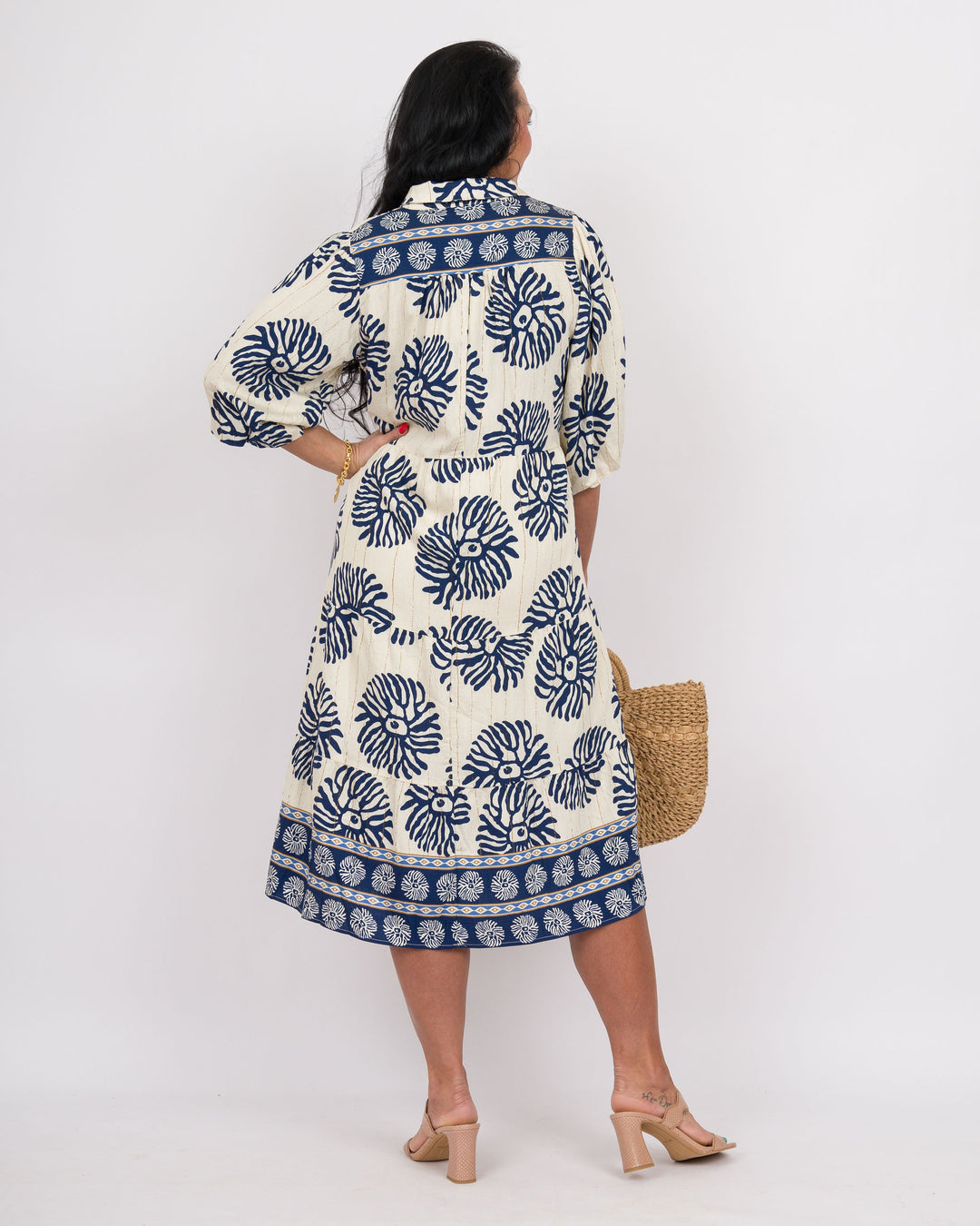 Maude Navy Midi Dress Navy