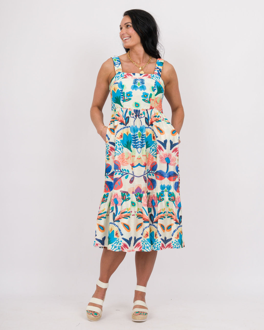 Tatiana Midi Dress Blue Mix