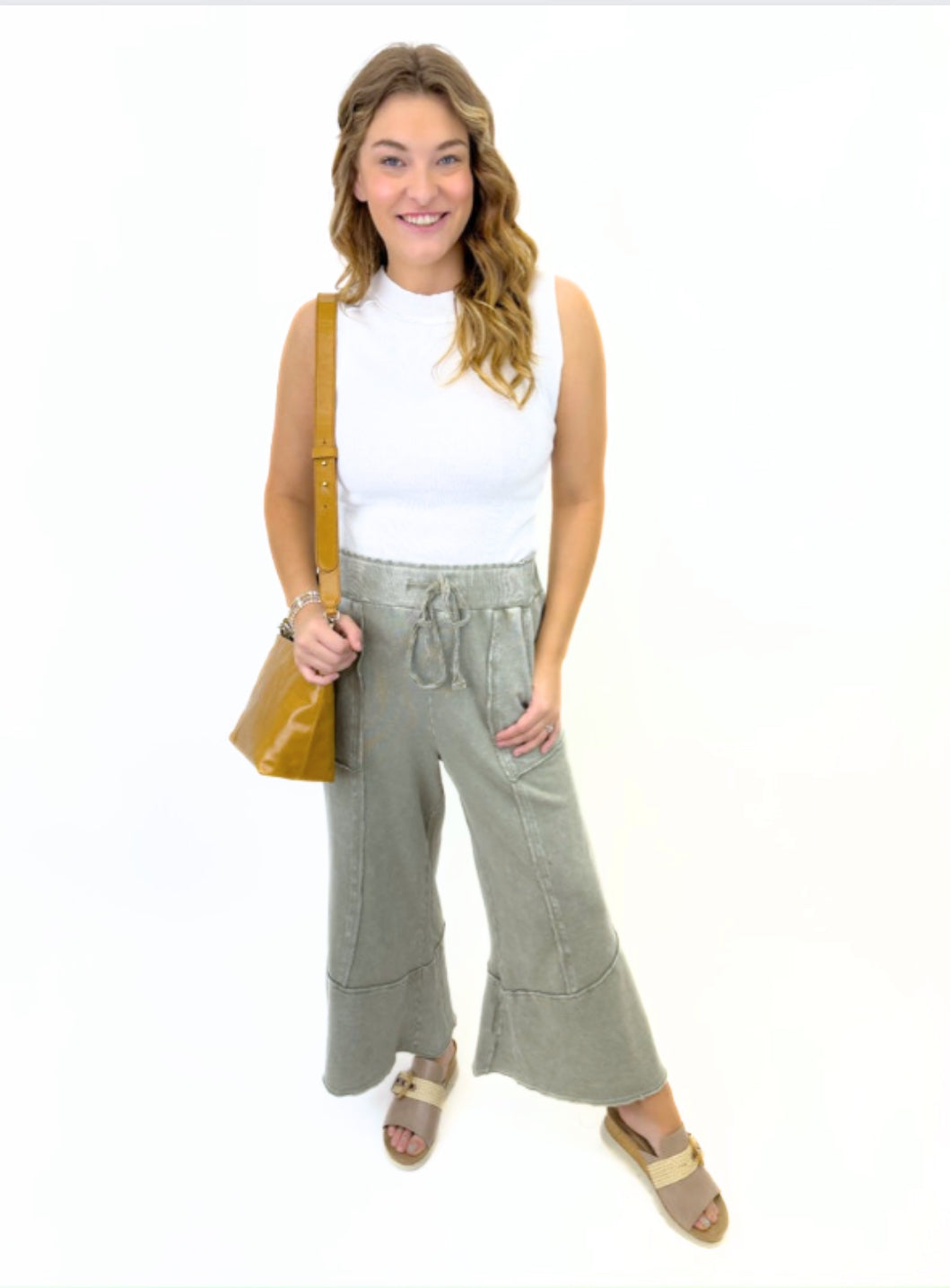 Emma Terry Knit Pants - Faded Sage