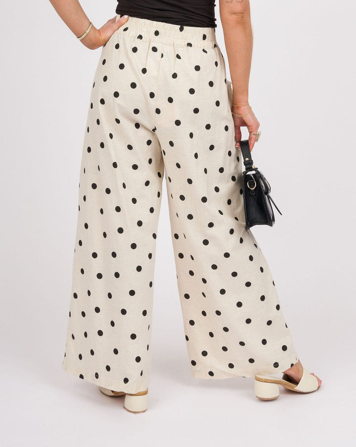Josslyn Polka Dot Pants - Oatmeal