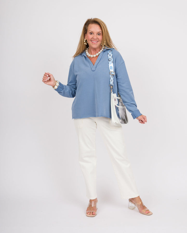 Collared Blue Pullover