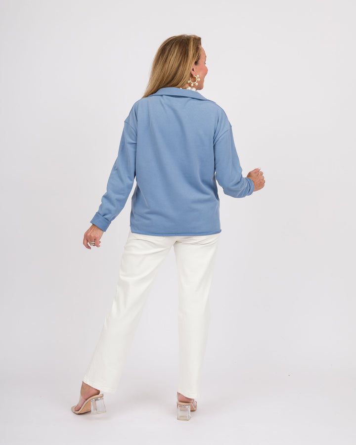 Collared Blue Pullover