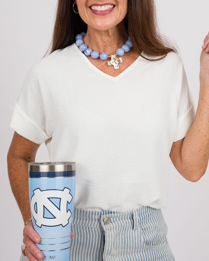 White Dolman Top
