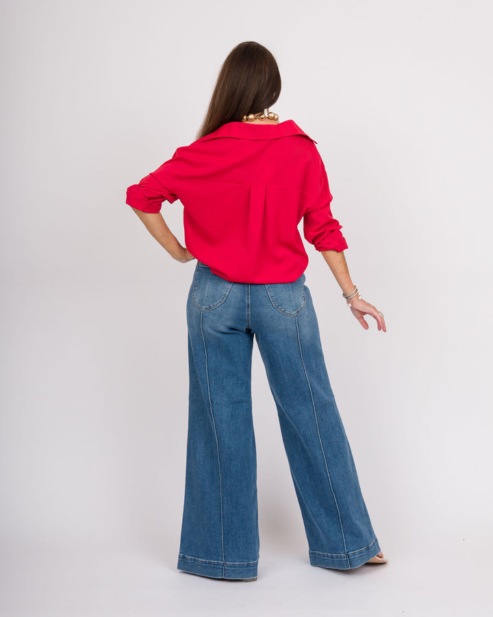Judy Blue Palazzo with Shield Pocket Long