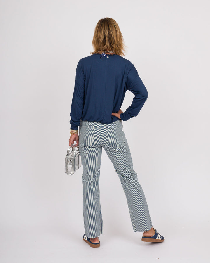 Casey Bamboo Bubble Top - Navy