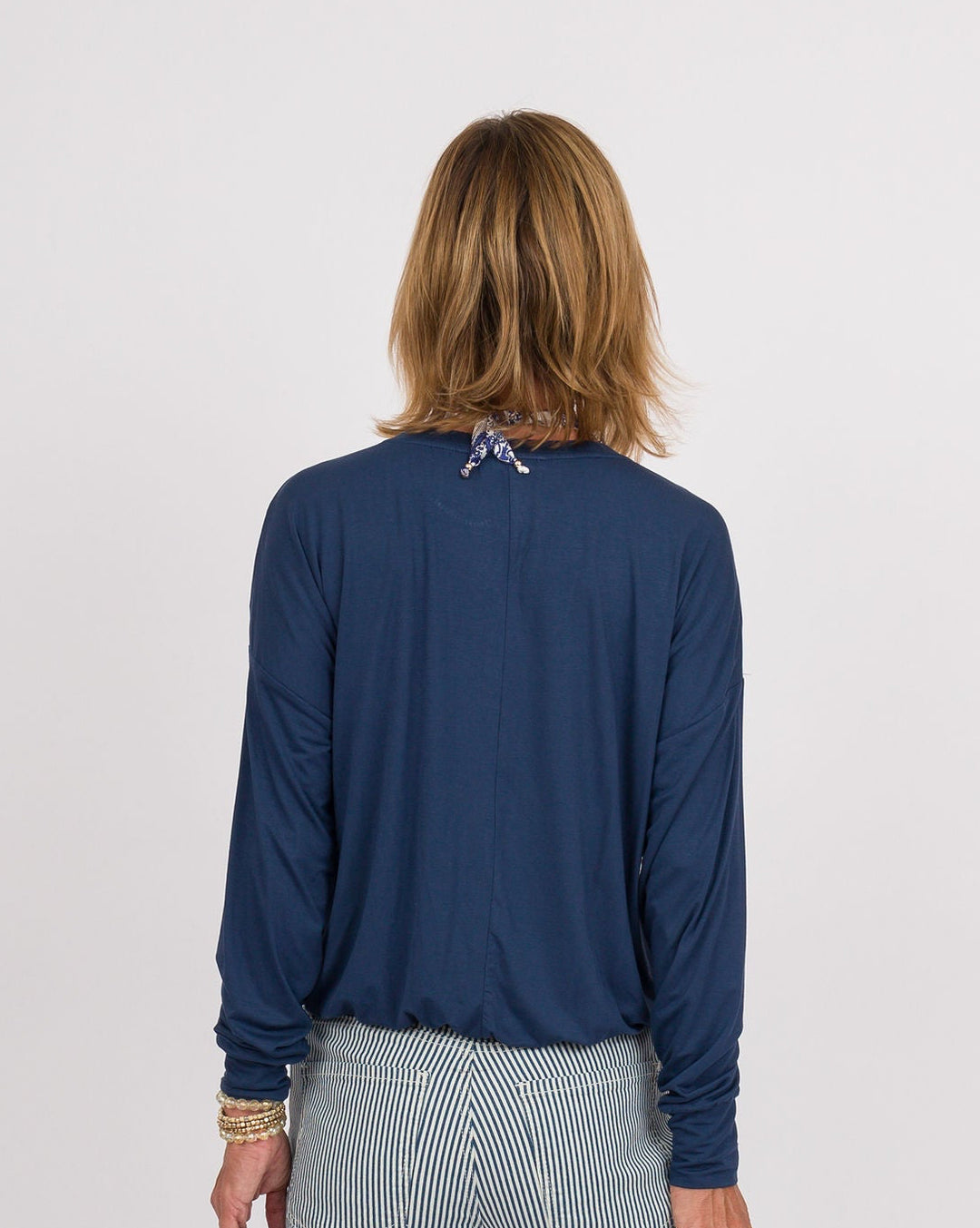 Casey Bamboo Bubble Top - Navy