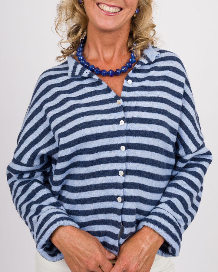 Piper Cardigan - Blue Stripe