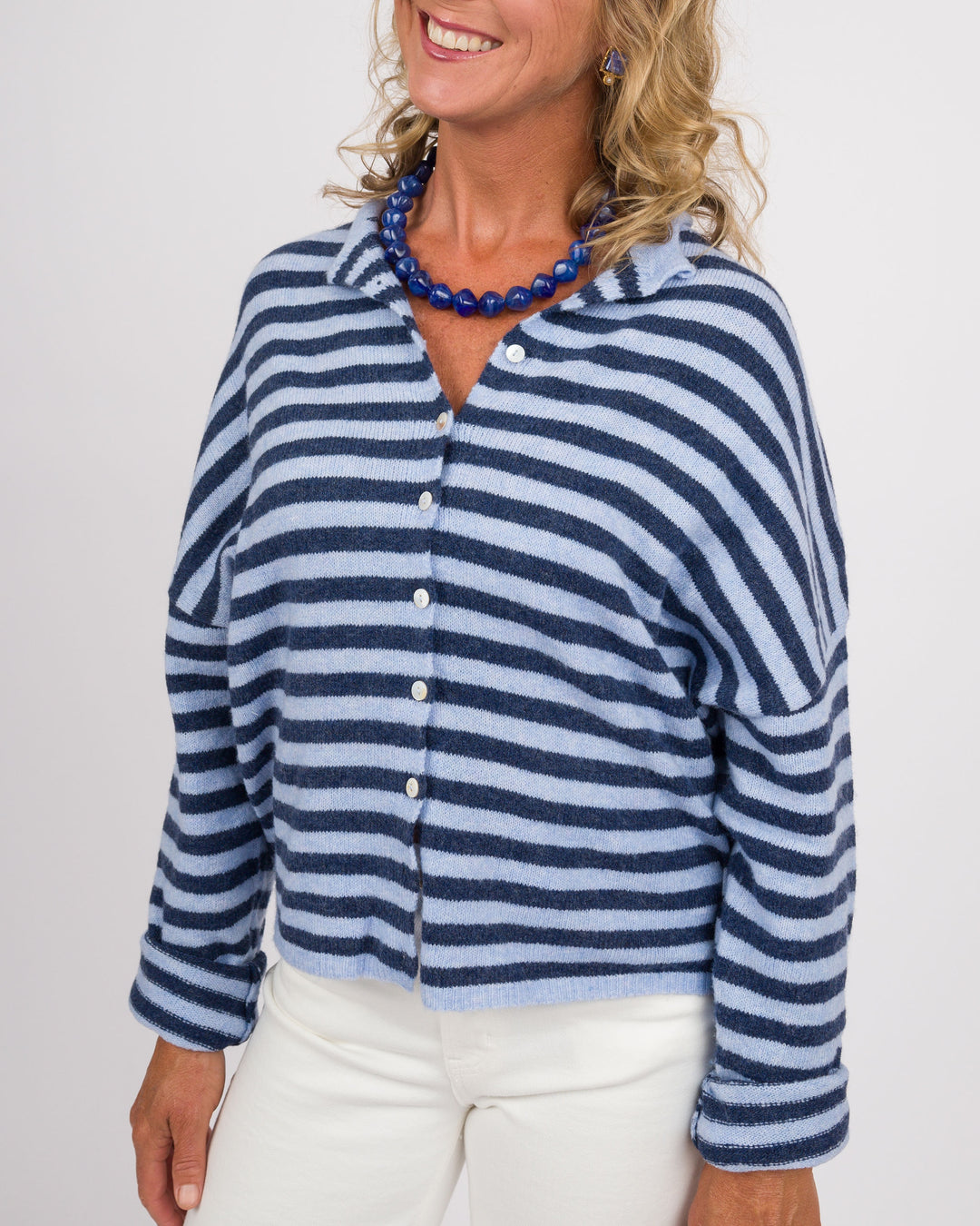 Piper Cardigan - Blue Stripe