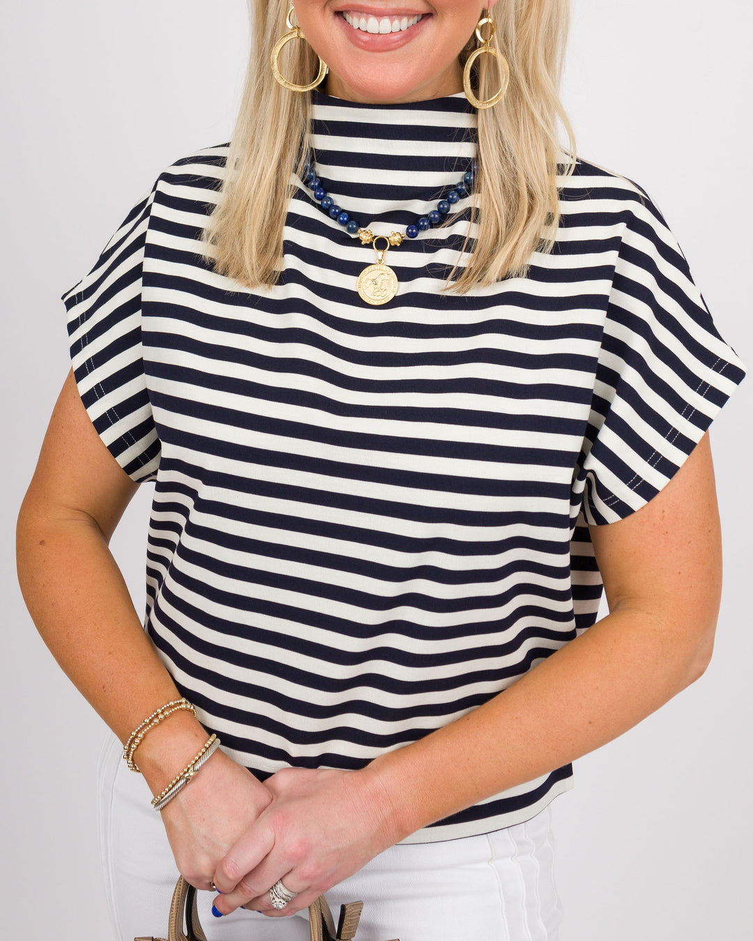 Navy Striped Top