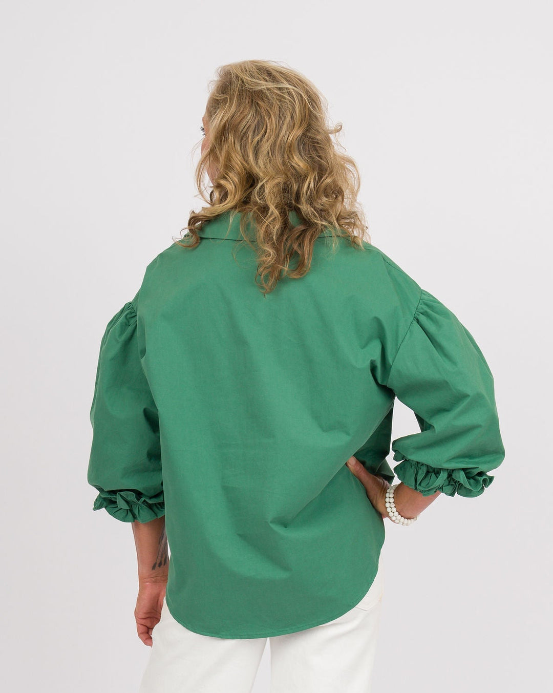 Pacific Green 3/4 Puff Sleeve Top