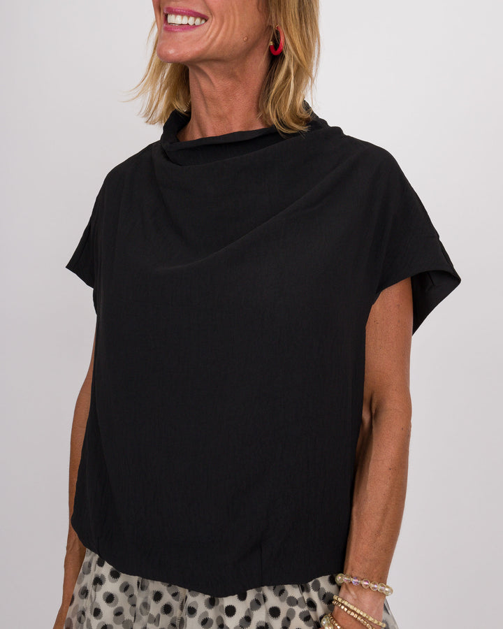 Darla Draped Top - Black