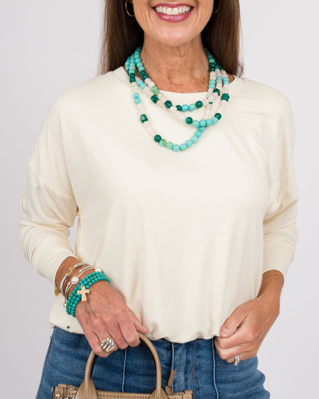 Casey Bamboo Bubble Top - Off-White