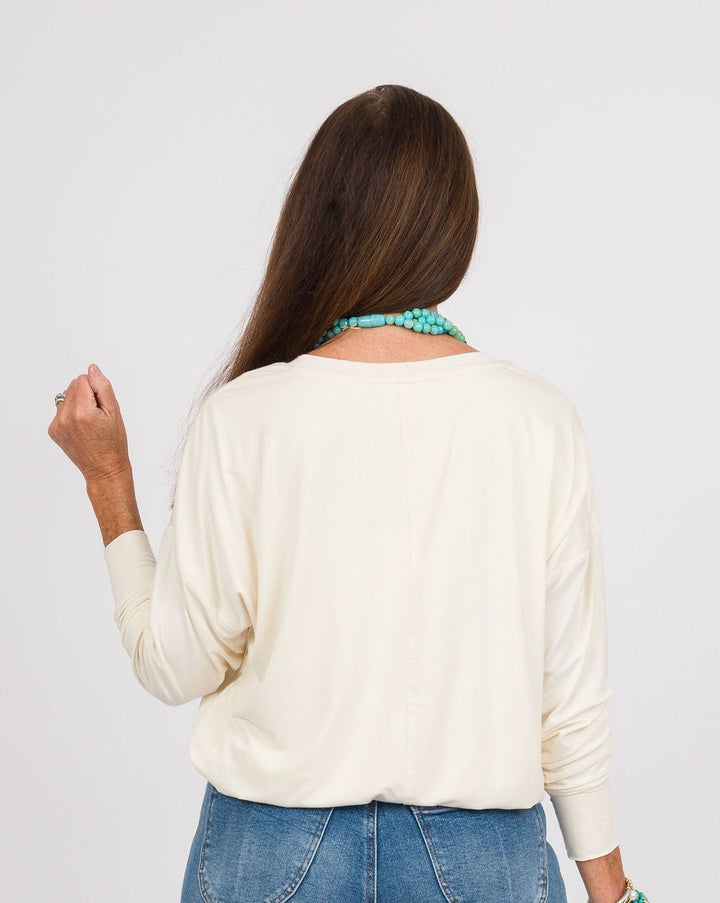 Casey Bamboo Bubble Top - Off-White