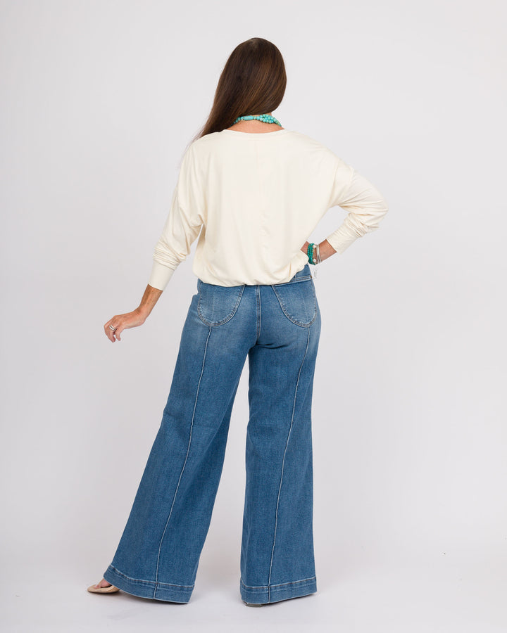 Casey Bamboo Bubble Top - Off-White