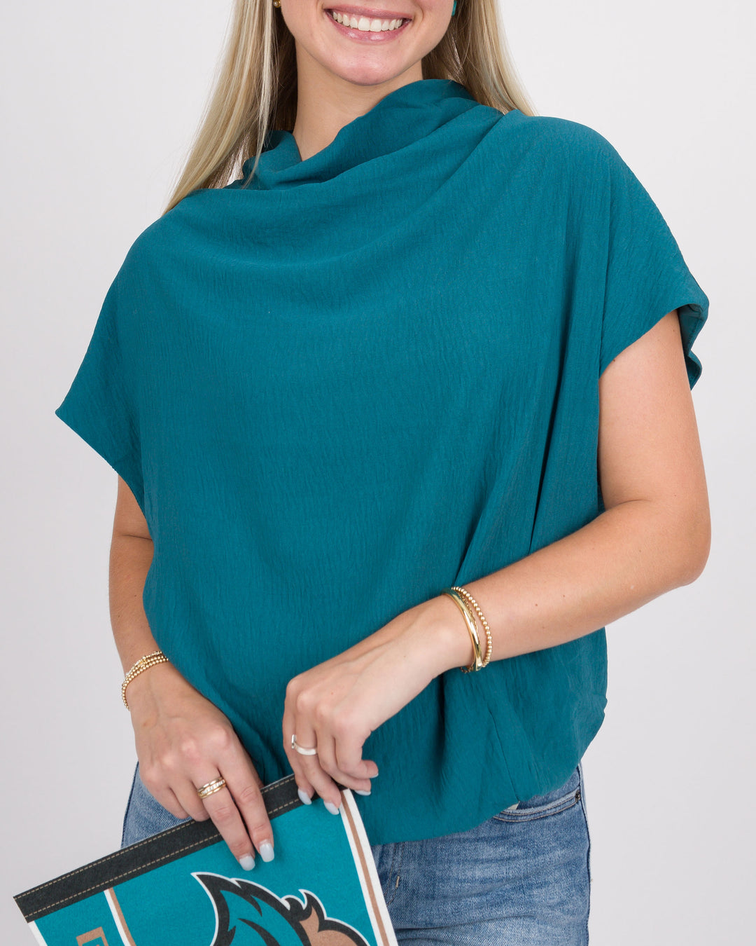 Darla Draped Top - Teal