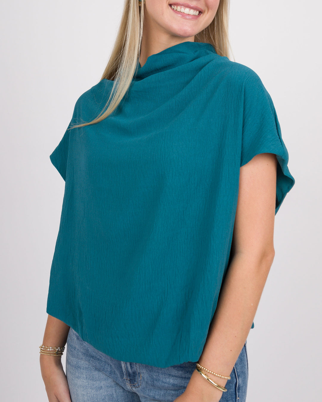 Darla Draped Top - Teal