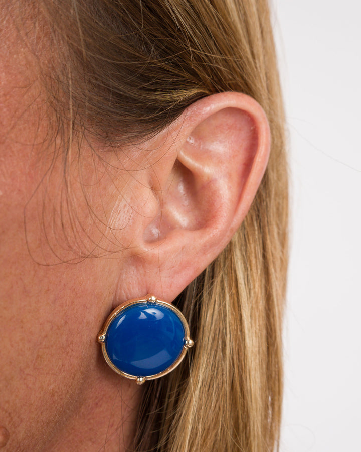 Round Earrings - Blue
