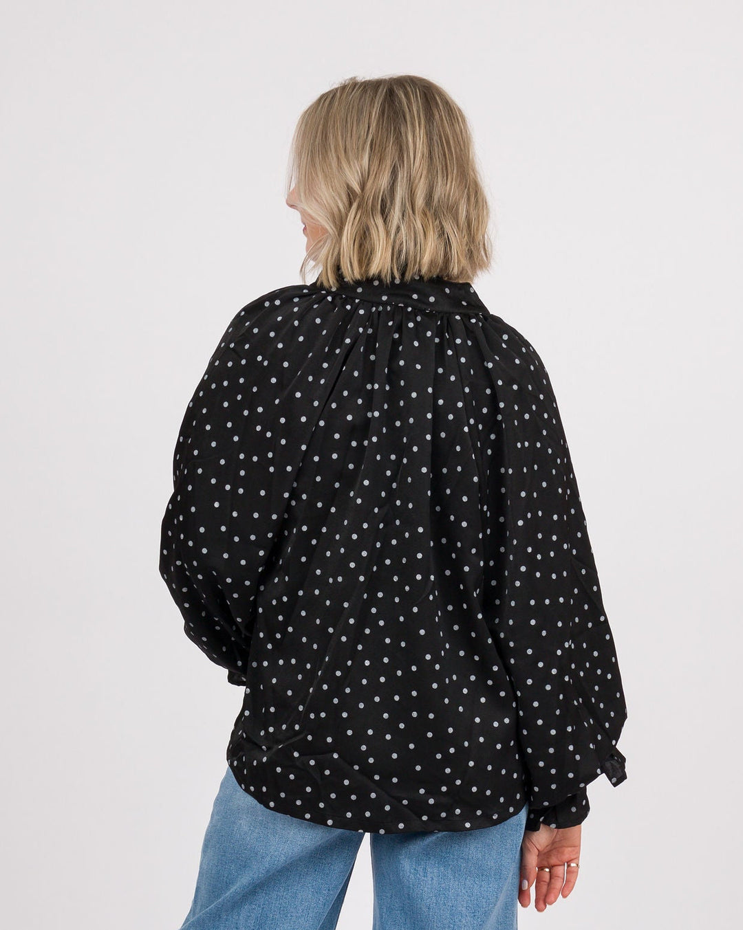 Selah Tie Neck Top - Black
