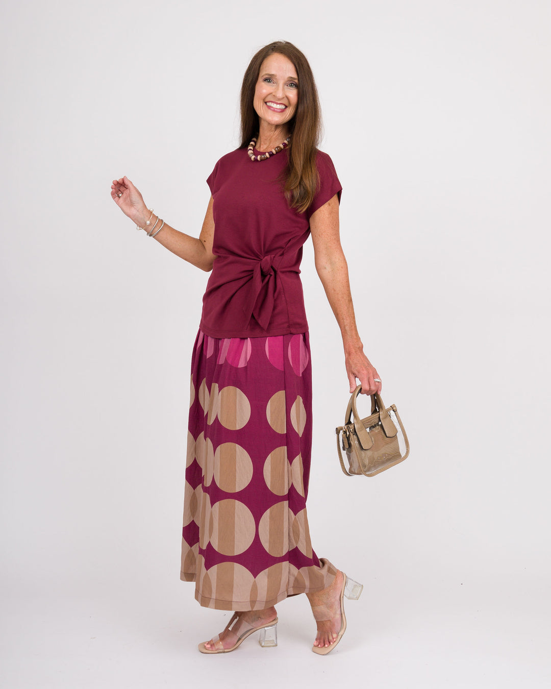 Hollis Wide Leg Pants - Burgandy