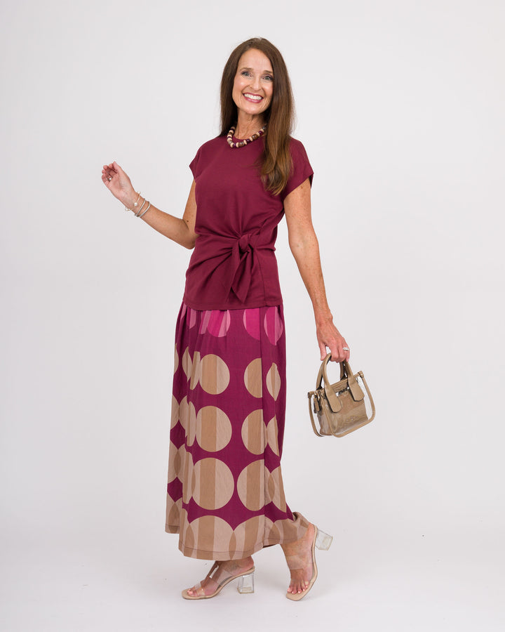 Hollis Wide Leg Pants - Burgandy