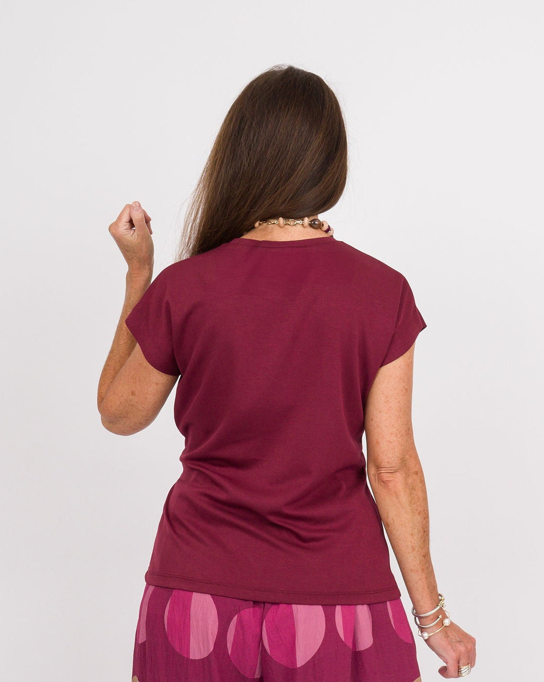 Hartley Merlot Tie Front Top