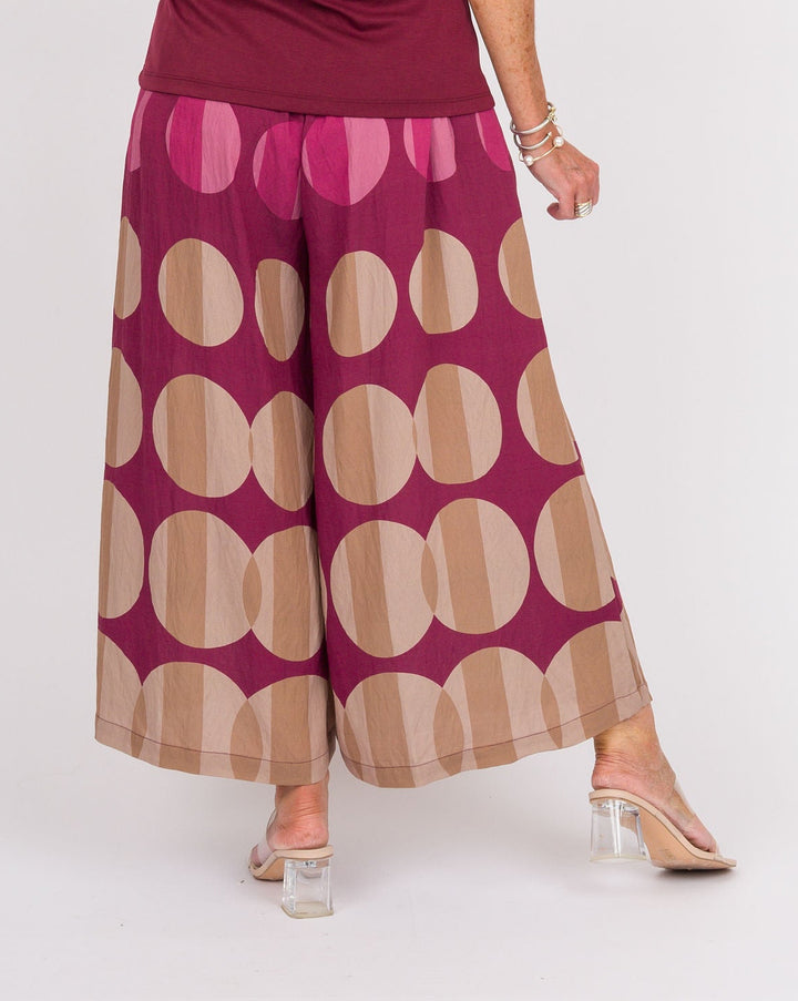 Hollis Wide Leg Pants - Burgandy