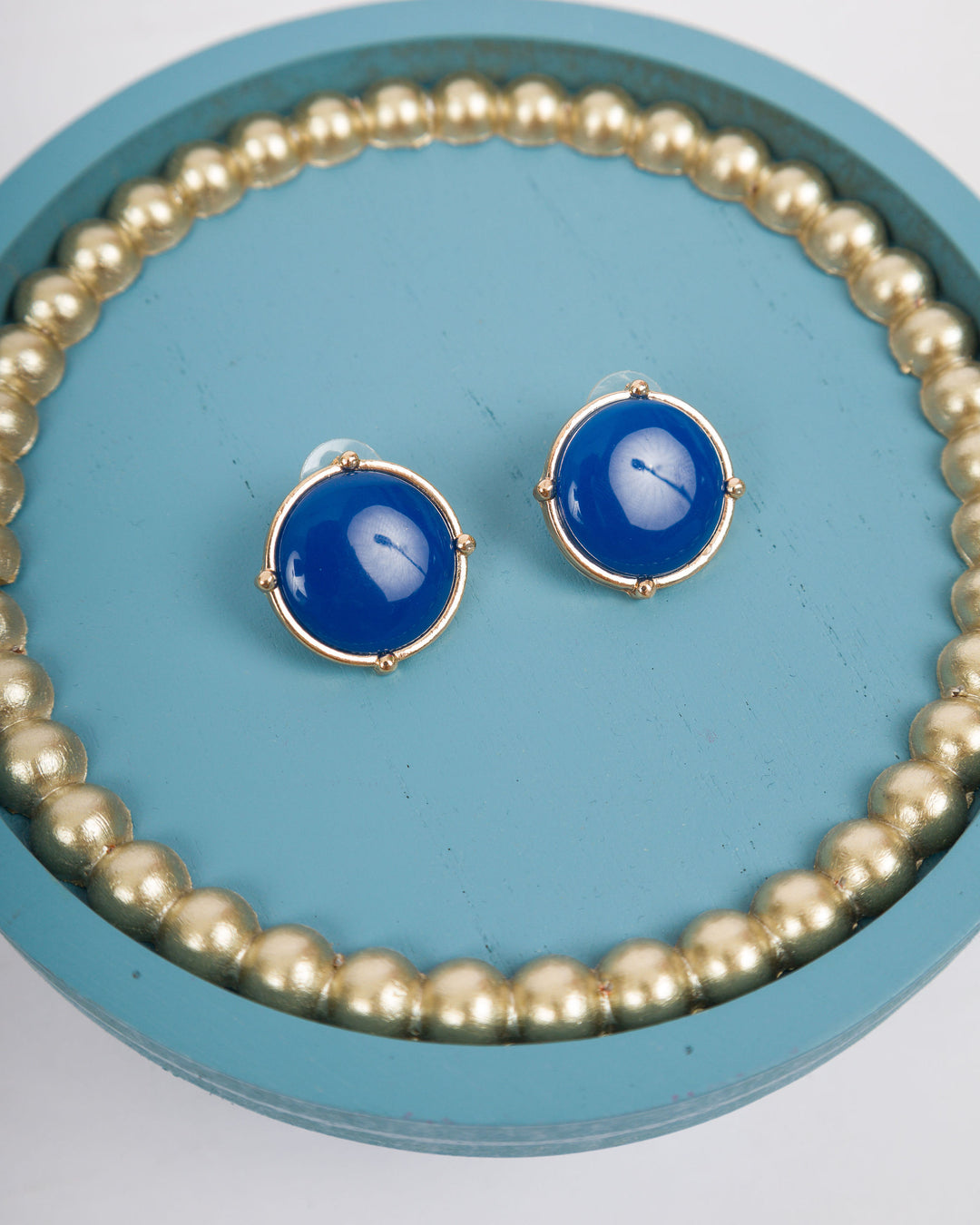 Round Earrings - Blue