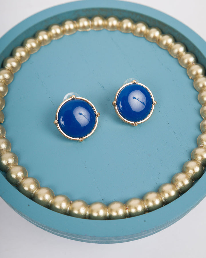 Round Earrings - Blue