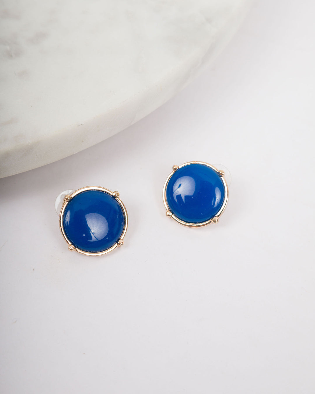 Round Earrings - Blue