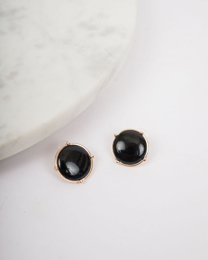 Round Earrings - Black