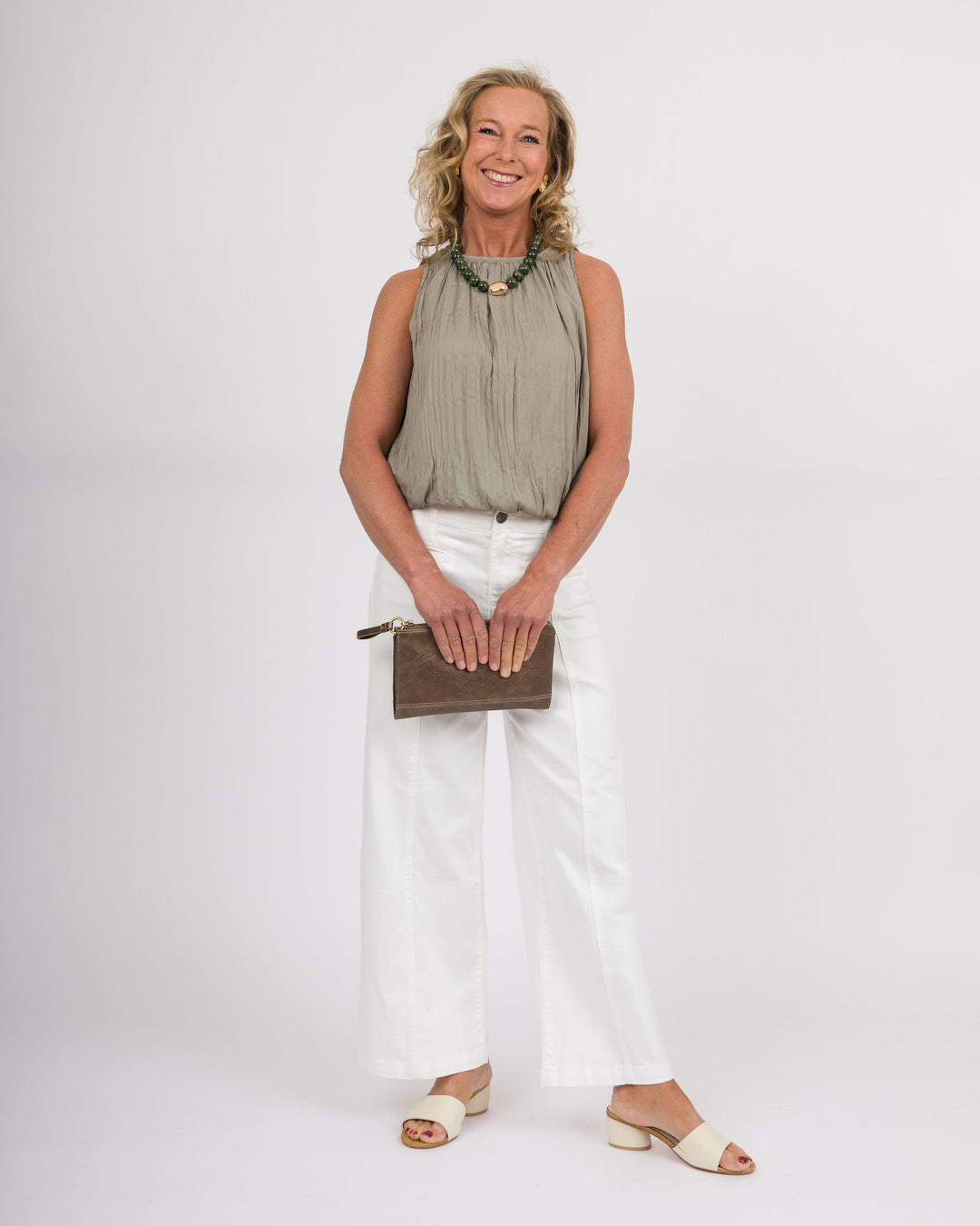 KUT from the Kloth Meg High Rise Wide Leg - Welt White