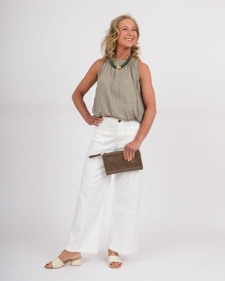 Dry Herb Gathered Blouse