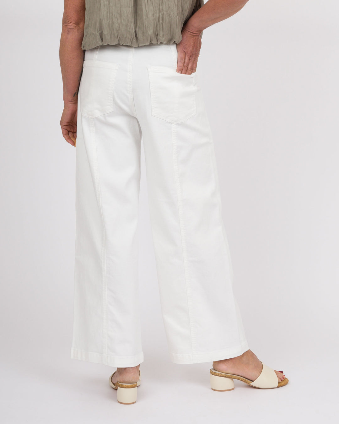 KUT from the Kloth Meg High Rise Wide Leg - Welt White