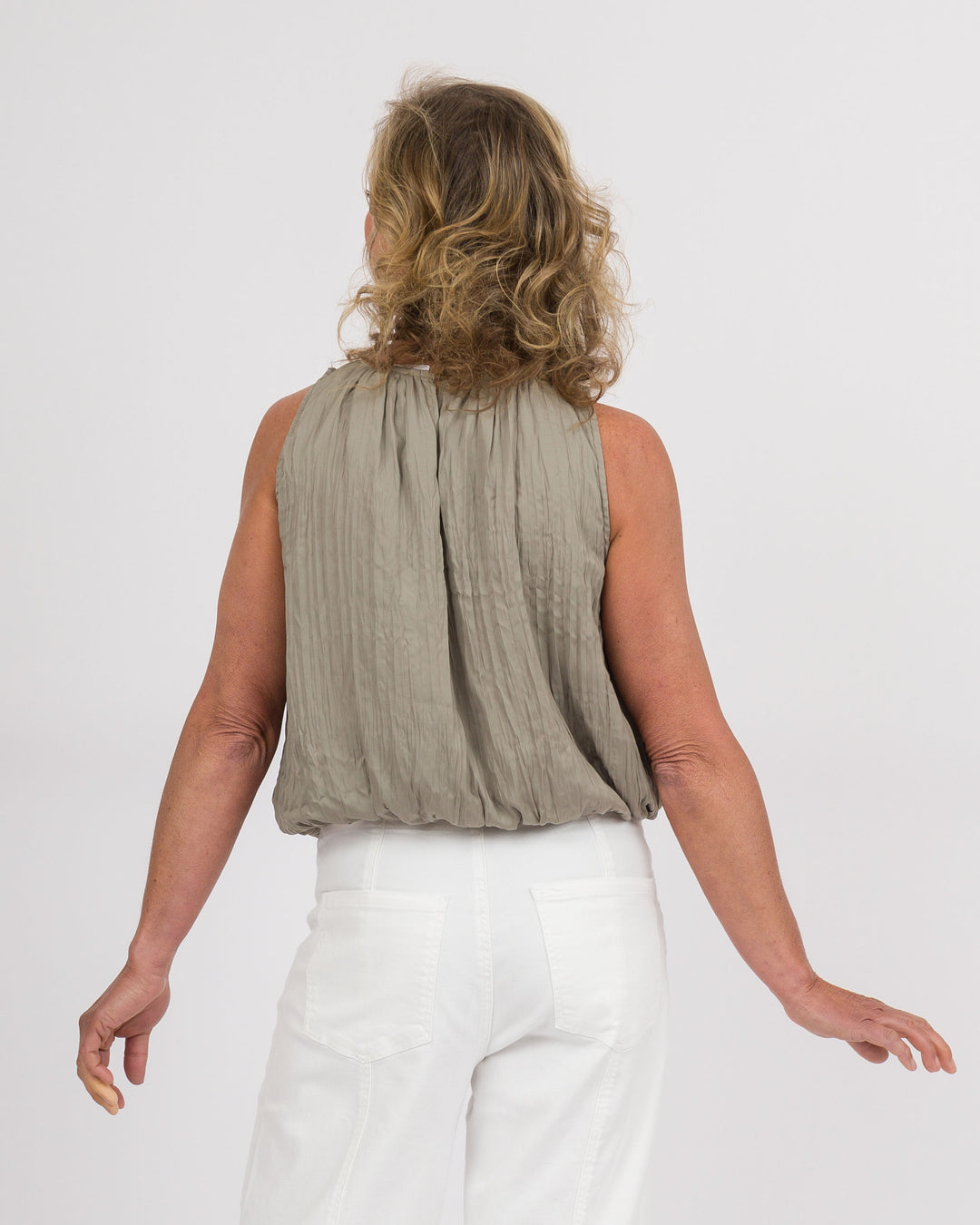 Dry Herb Gathered Blouse