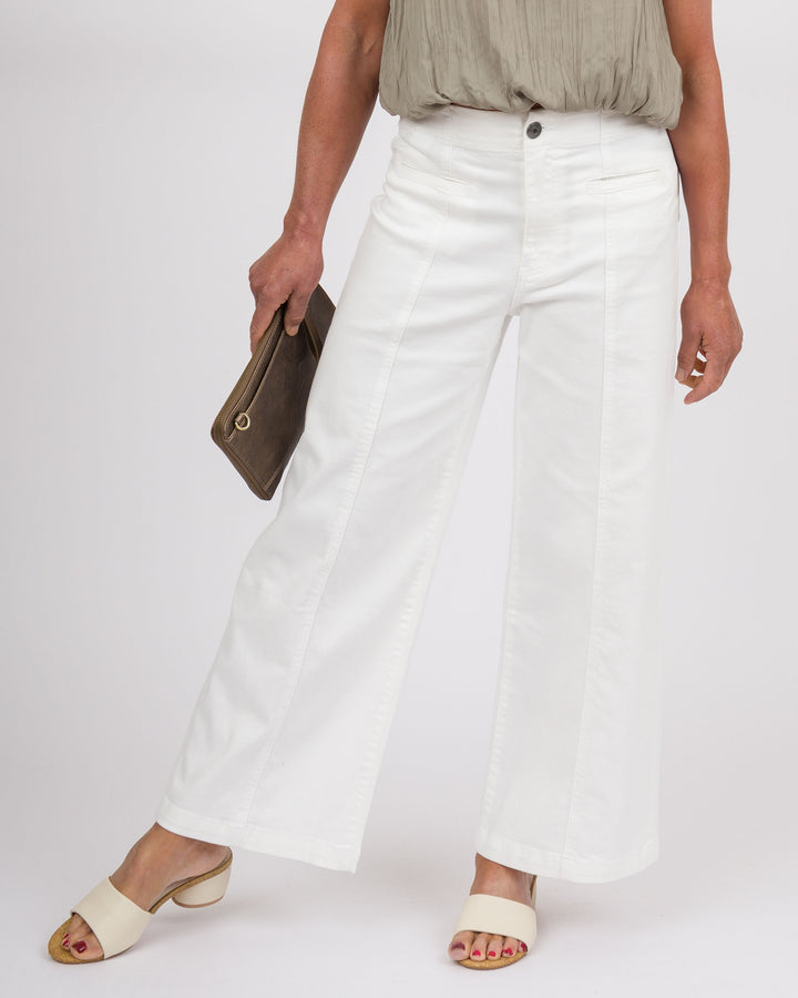 KUT from the Kloth Meg High Rise Wide Leg - Welt White